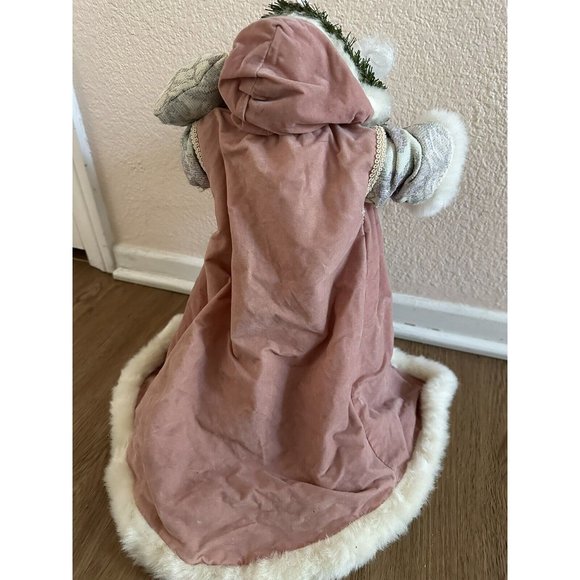 Authentic Brinns 1991 Pink Victorian Santa Fugurine 15" Tall English Pink Robe - Picture 6 of 7